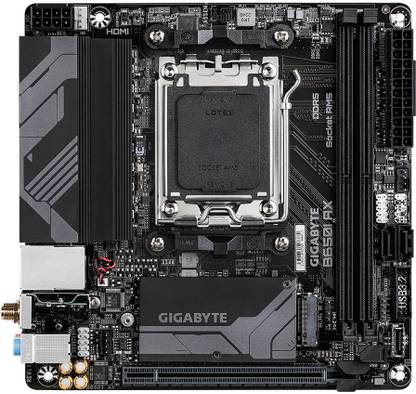 GIGABYTE B650I AX Supports AMD AM5 CPUs, 5+2+1 Phases Digital VRM AM5Socket Mini-ITX AMD B650 Chipset DDR5 Motherboard for Desktop