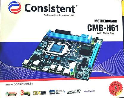 consistents CONSISTENT H61,WITH NVMe slot LGA 1155Socket ATX Intel H61 Express  Chipset DDR3 Motherboard for Workstation, Desktop