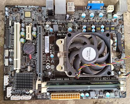 Dtech ECS FM2 Motherboard, AMD A6 6400k Processor, 4Gb DDR3 RAM FM2+, FM2Socket Mini-ATX AMD A88XM Chipset DDR3 Motherboard for Desktop