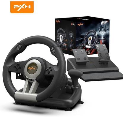 PXN V3 180 Degree Racing Game Steering Wheel With Brake Pedal  Motion Controller