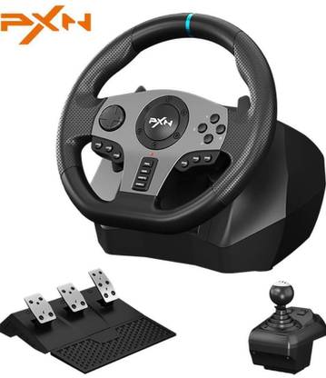 PXN V9 Adjustable Racing Steering Wheel With Clutch and Gear Shifter  Motion Controller