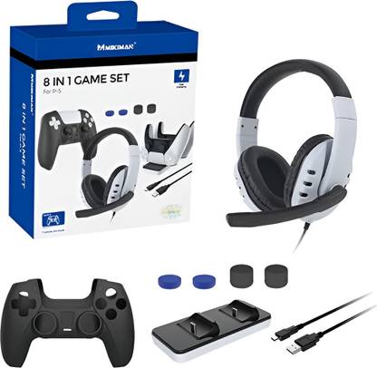 HG WORLD PS5 8 in 1 Game Set Kit Accessories for Playstation 5 Charging Dock  Motion Controller