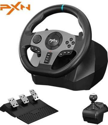 PXN V9 Adjustable Racing Steering Wheel With Clutch and Gear Shifter  Motion Controller