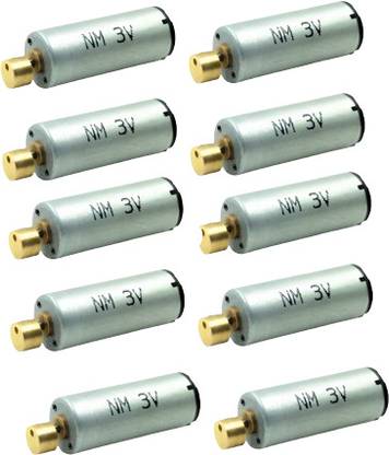 ENORMITY Vibration DC Motors, 3V - 6V, 25000 RPM, for Toys and DIY Projects pack of-10 DC Brushed Motor