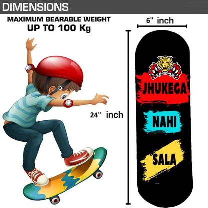 S.V.Enterprises Me jukunga nahi Handheld Skateboard, 24" Light Flashing 4 Wheels Skate Boards Motorized Skateboard