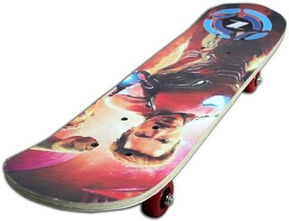 S.V.Enterprises Iron Man 2 Portable Handheld Skateboard, 24" Light Flashing 4 Wheels Skate Motorized Skateboard