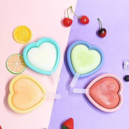 PURE FINE heart ice mould Multicolor Silicone Ice Cube Tray