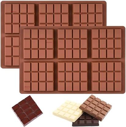 BAKEMO Silicone Chocolate Mould Chocolate Bar Molds Silicone Square Chocolate Molds 1 Pack Candy Molds Engery Bar Silicone Molds for Chocolate Candy Bars