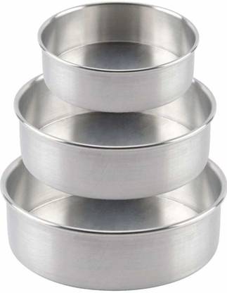 KUNWARSA Heavy Quality Round Aluminium Cake tins 6, 7 and 8 Inch Aluminium Cake Mould 3
