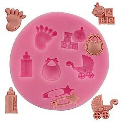 Husaini Mart Silicone Fondant & Gum paste Mould 3D Baby Shower Silicone Fondant Mould for Cake Decorating of DIY Baking Small Hand and Foot Yam Cake Fondant Chocolate Mold Silicone Mold