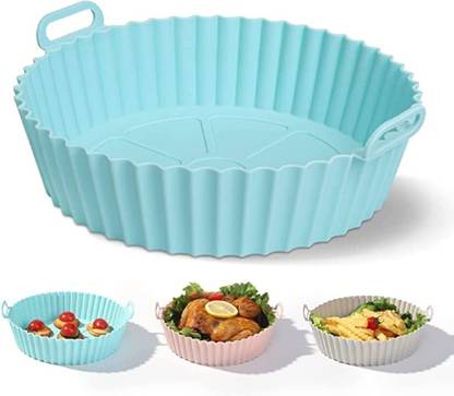 SUNBEET Silicone Cake Mould Air Fryer Reusable Silicone Non-Stick Silicone Air Fryer Liners With Ear Handles