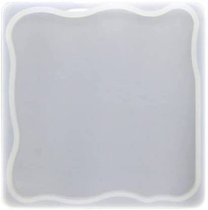 Daggeron Silicone Fondant & Gum paste Mould 4" Square Zig Zag Cut Sides 5MM Deep Tea Coaster Molds for Epoxy Resin Silicone Moulds for Resin, Silicone Epoxy Casting Mold, Resin Casting for Making Coasters, DIY Resin Artwork (Pack of 1)