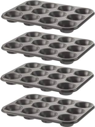 Bakers cutlery 12 Slot CupCake, Muffin Aluminium Carbon Steel, Baking Non-Stick for Oven Tray