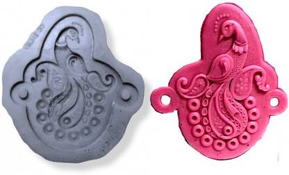 CraftialCurve Silicone Fondant & Gum paste Mould Silicone Mold Peacock Feather for Resin Fondant