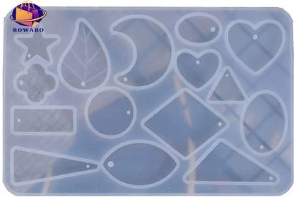 rowaro Silicone Fondant & Gum paste Mould Resin Mould Resin Jewellery Making Mould Silicone Resin Mould for Ornaments Reusable Flexible Easy to Use, 12 Shape White Pack 1