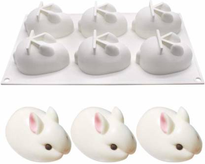 vedini Silicone Cake Mould 3D Easter Bunny Soap Mold Rabbit