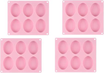 ADMONITION Silicone Cake Mould 6 Slots Oval shaped Silicone Mould For Soap and Candle making