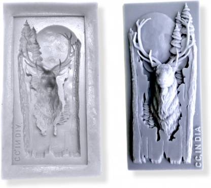 CraftialCurve Silicone Fondant & Gum paste Mould Deer Head Pattern Silicone Mold
