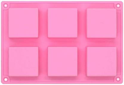 ADMONITION Silicone Cake Mould 6 Cavity Silicone Soap Molds Square Bar Silicone Molds for Soap Curved Edges for Soap Making mould