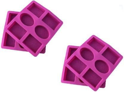 ADMONITION Silicone Chocolate Mould 6 Cavity Rectangle Oval Mid design Soap Mould