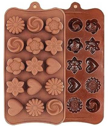 Ality Silicone Chocolate Mould 15 cavity Chocolate Silicon Mould, Random Design Chocolate Mould for Baking Making Chocolates