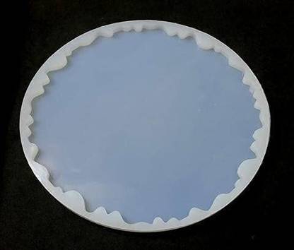 EarthVibes Silicone Fondant & Gum paste Mould 8 Inch Agate Round Silicone Resin Mold for Photo Frame (Pack of 1)