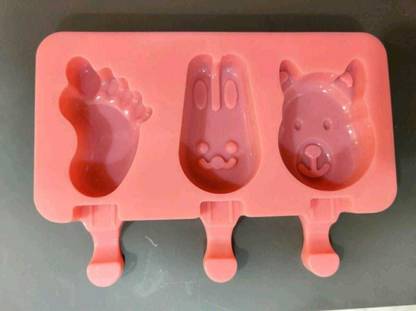 HOMEBAKERS MART 3 Cavity Peppa Pig Shape Silicone cakesicle Molds Easy Ice Cream Bar Mould Silicone Chocolate Mould 3