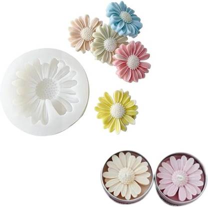 MARHABA TRADERS Silicone Fondant & Gum paste Mould LEGACYCART Daisy Flower Silicone Fondant Mold,Candle Mold Chrysanthemum Mould for Fondant Cake Decorating,Chocolate,Sugarcraft,Candy,Polymer Clay,Soap Crafting -1 pc