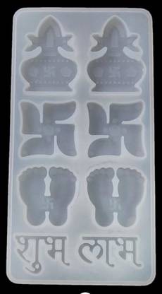 Ditya Crafts Silicone Fondant & Gum paste Mould Silicone Resin Mold Diwali Shubh Labh Saathiya Kalash Mold Resin Art Silicone Casting Mould