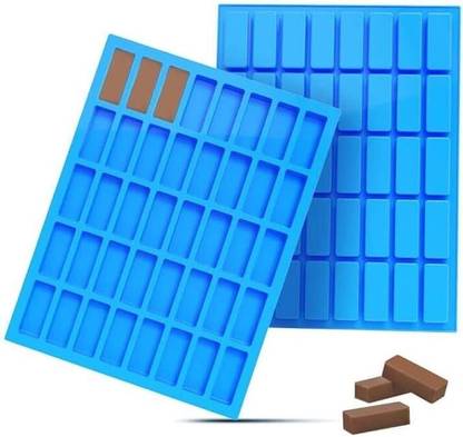 MARHABA TRADERS Silicone Chocolate Mould LEGACYCART 1pc 40 Cavity Rectangle Silicone Candy Molds, Medium Narrow Caramel Candy Molds, Protein Bars, Ice Cube Tray for Chocolate Truffles, Ganache, Jelly, Pudding, Soap Mould (Multicoloured)