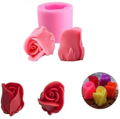 MARHABA TRADERS Silicone Chocolate Mould LEGACYCART Candle Mould Silicone Round 3D Rose Candle Silicone Mould, Flower Silicone Candle Mould, DIY Silicone Mould Candle Casting Moulds, Candle Mould Silicone for Craft Ornaments, Scented