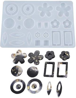 BAKEMO Silicone Cake Mould Resin Jewellery Silicone Molds Earring Resin Casting Crafts, DIY Resin Jewellery Pendant