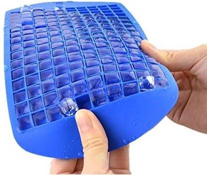 बेकर्स कटलरी 160 Ice Cubes Frozen Cube Bar Pudding Silicone Tray Mould for Frozen Cube नीला सिलिकॉन आइस क्यूब ट्रे