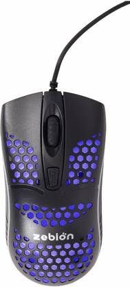 zebion Jazzy Gaming Mouse with RGB Light, Adjustable DPI 800/1000/1800, Wired Ambidextrous Optical  Gaming Mouse