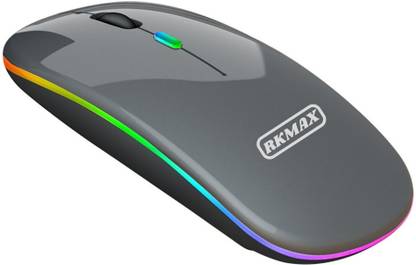 आर के मैक्स Wireless 2.4G + Bluetooth 5.2 RGB Light Type C Charging Port Rechargeable Mouse, वायरलेस Optical  गेमिंग माउस