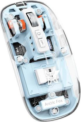 Arctic Fox Pureview Transparent Wireless and Bluetooth Rechargeable Mouse Wireless Optical  Gaming Mouse  with Bluetooth