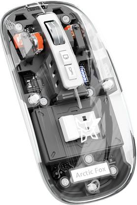 Arctic Fox Pureview Transparent Wireless and Bluetooth Rechargeable Mouse Wireless Optical  Gaming Mouse  with Bluetooth