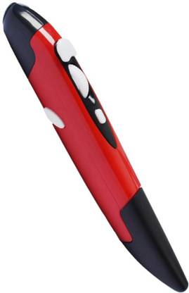 Calandis 2.4Ghz Optical Wireless Pen Mouse USB Receiver Laptop Drawing Writing Red Wireless Ambidextrous Optical Mouse  with Bluetooth