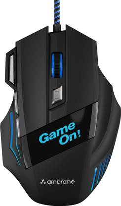 Ambrane Trone Wired Ambidextrous Optical  Gaming Mouse
