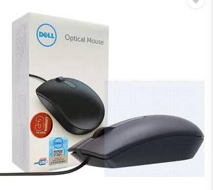 DELL MS116Wired Optical Mouse 1000DPI LED Tracking Scrolling Wheel Wired Ambidextrous Optical  Gaming Mouse