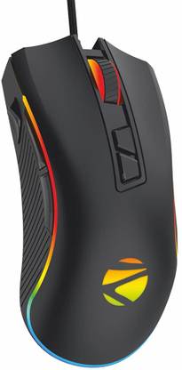 ZEB Tempest Plus 8-Button with Rapid Fire Key 6400 DPI Wired Ambidextrous Optical  Gaming Mouse