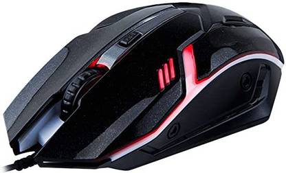 OVERPOWER Style Wired Gaming Mouse Black With 4 Color Backlighting Soft Touch Switches Wired Ambidextrous Touch  Gaming Mouse