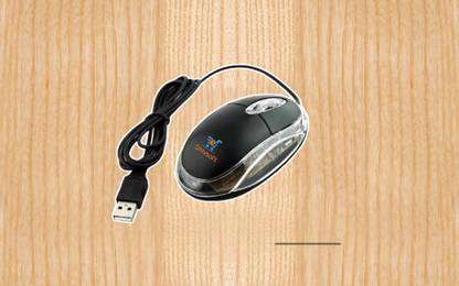 Shivsoft 3D Optical wired USB Mouse in Black Model-4826 Wired Ambidextrous Optical Gaming Mouse