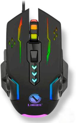 Rocketek USB Wired Mouse 3200DPI 6 Button Optical Sensor Gaming Mouse, 7 Color LED Wired Ambidextrous Optical Gaming Mouse