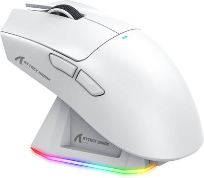 Attack Shark AttackSharkX11White Wireless Ambidextrous Optical  Gaming Mouse  with Bluetooth