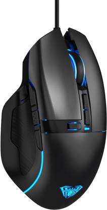 Aula Gaming Mouse with RGB Lights with 10 Keys and DPI Upto 4200 Wired Ambidextrous Optical  Gaming Mouse