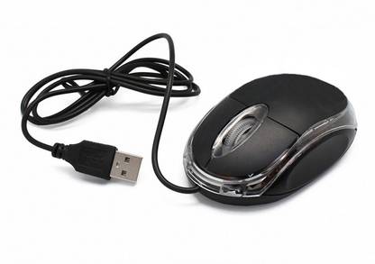 BAMICO Wired USB Optical Mouse with 3 Buttons Wired Ambidextrous Optical Mouse