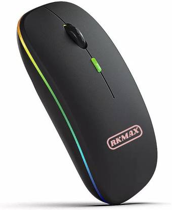 RKMAX Wireless 2.4G + Bluetooth 5.2 RGB Light Type C Charging Port Rechargeable Mouse, Wireless Optical  Gaming Mouse  with Bluetooth