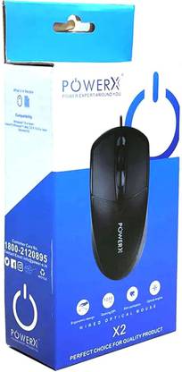powerx X2 USB Wired Mouse Wired Ambidextrous Optical Mouse
