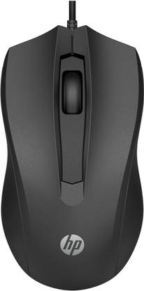 HP 100 Wired Ambidextrous Optical Mouse Ambidextrous, Ergonomic design with 1600 DPI